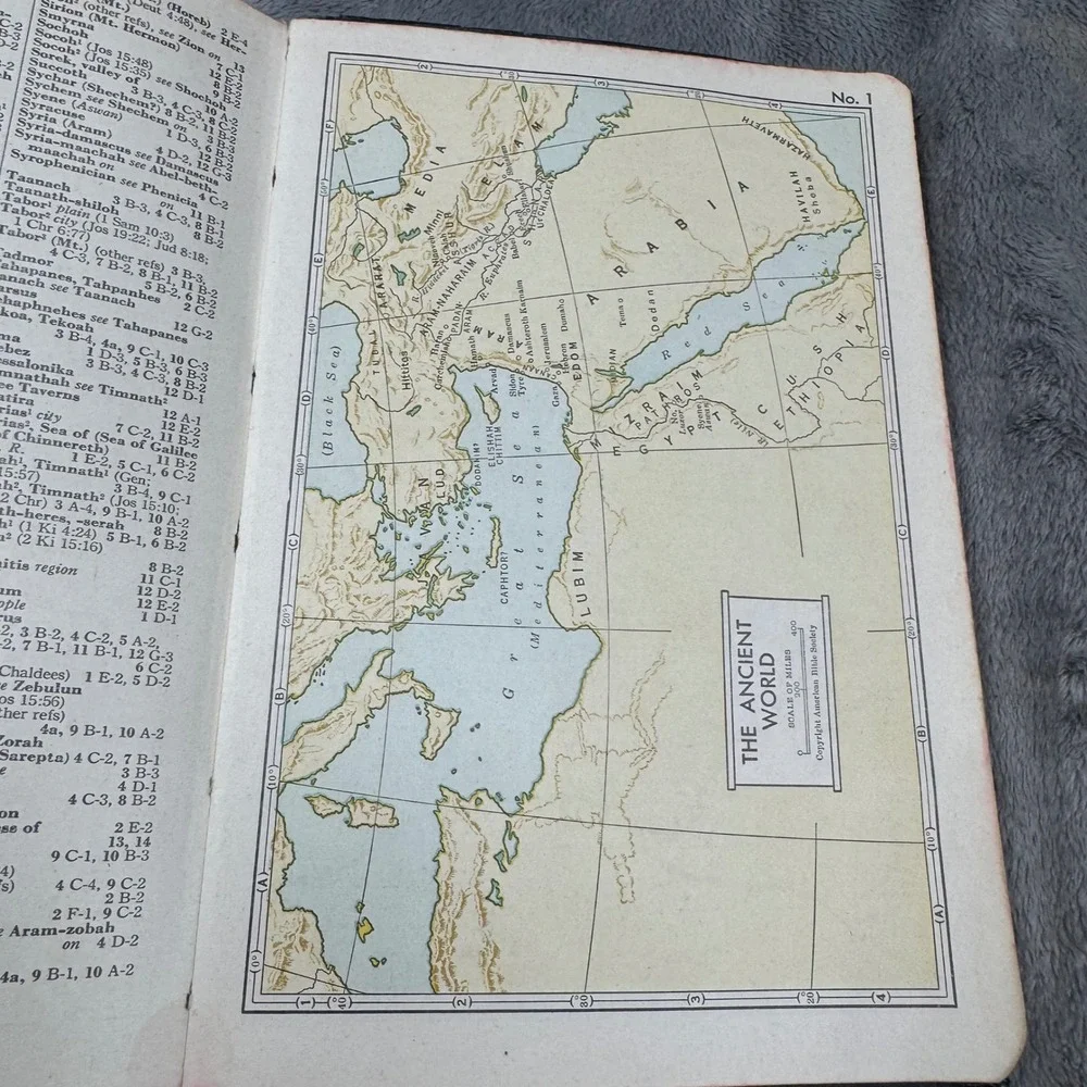 American Bible Society Holy Bible KJV 1950 Green Hardcover Fair Maps‎ 1951